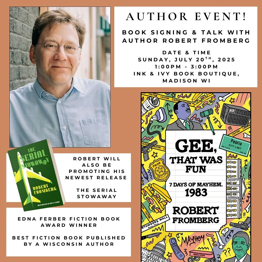 Join us at Ink & Ivy Book Boutique on July 20th, 2025 from 1:00pm - 3:00pm for a book signing & author talk with author Robert Fromberg! 🌿
#authorevent #madisonwi #localauthor #smallbusiness #booksigning #bookevent #womanownedsmallbusiness