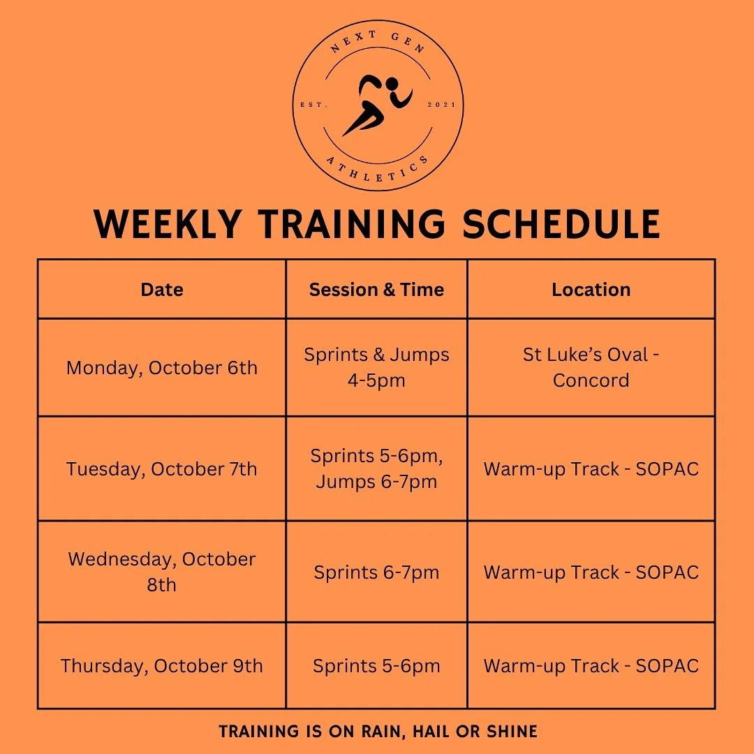 Holiday Training Week 2! 🚀

We&rsquo;re into the second week of school holidays, and the squad keeps building momentum!! 💪🏼

👉🏼 Monday&rsquo;s session will be running a little earlier than usual and held at St Luke&rsquo;s Oval, Concord due to t