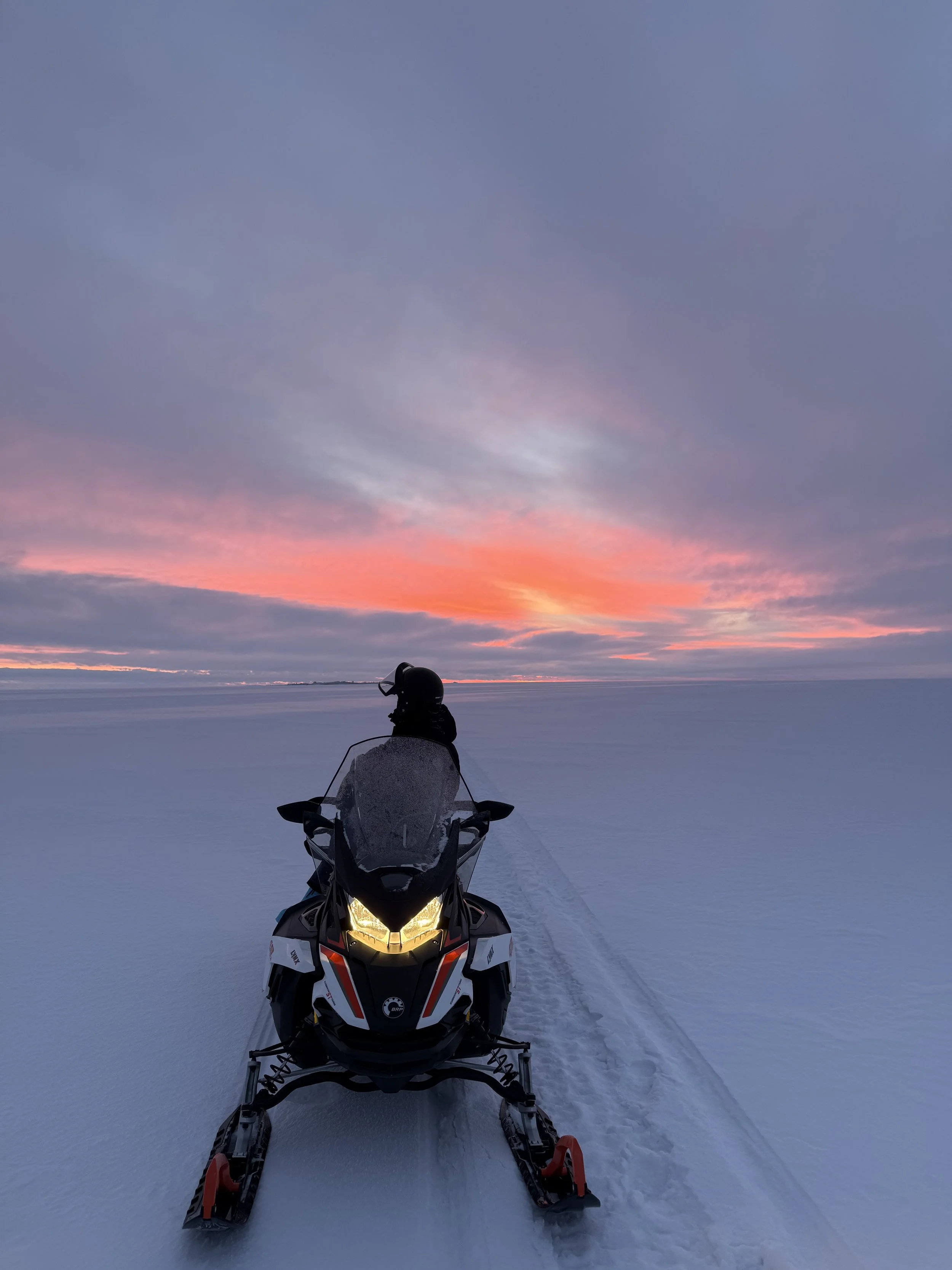 Snowmobile on a Frozen Sea in Finland&nbsp;