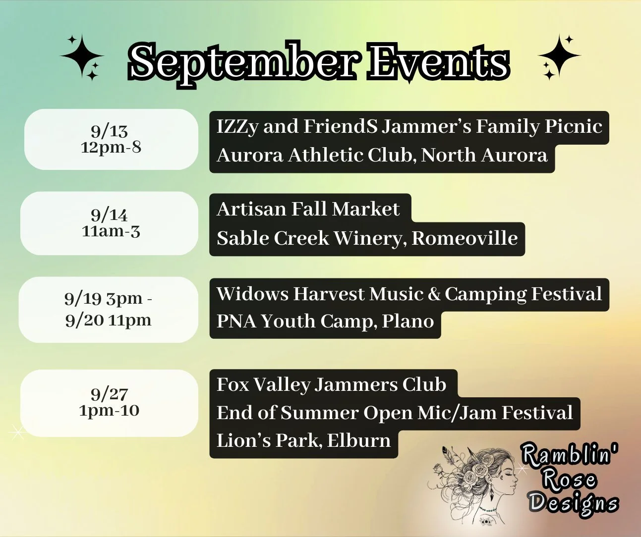 Schedule for the rest of this month and oooof  I honestly couldn't be more excited. So very grateful to be a part of these events. Will definitely be sharing more details!! 💜✨