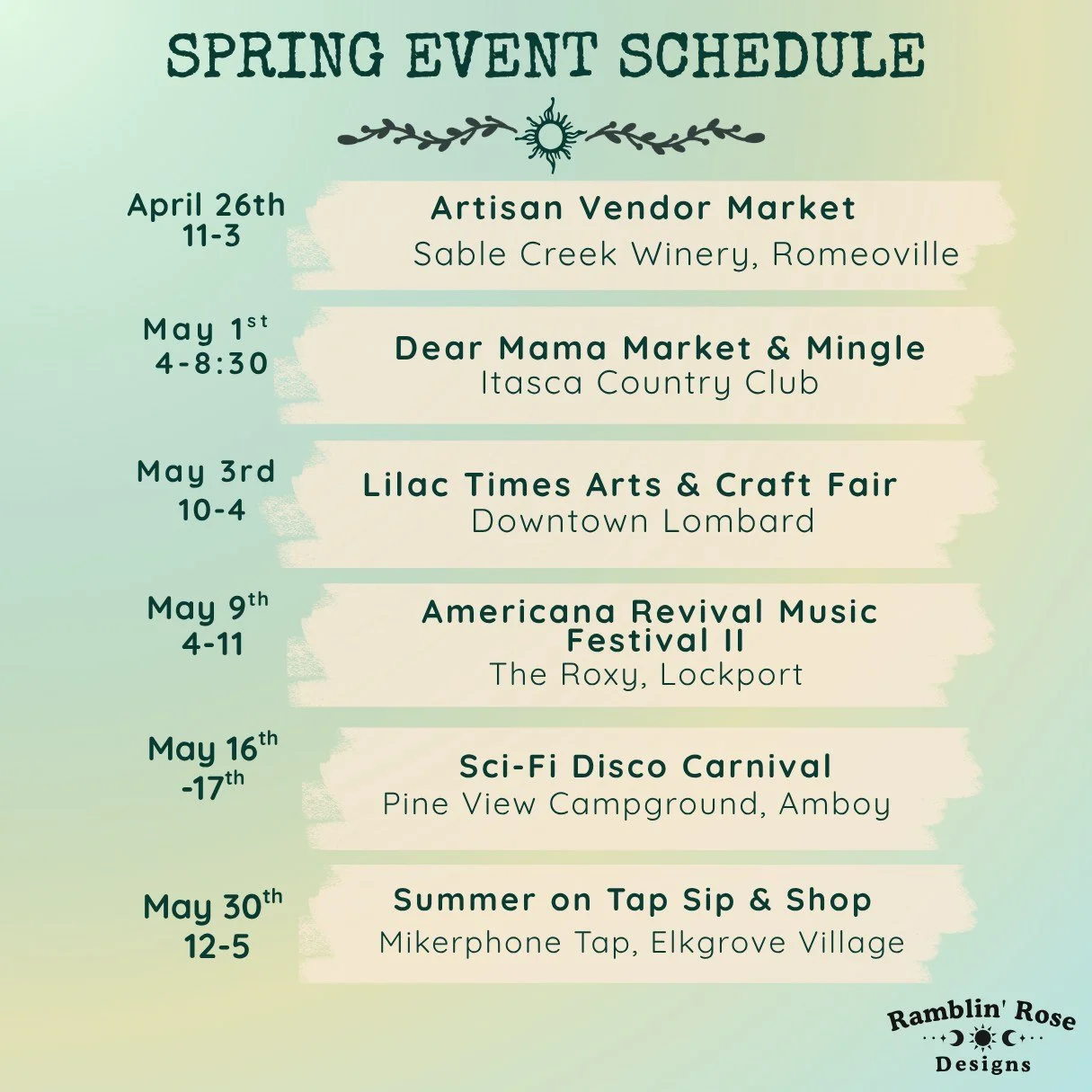 Super stoked and grateful for all of the awesome events coming up in the next month! ✨ I&rsquo;ll be sharing more details about each event as they get closer. In the meantime, please feel free to message me or check the event schedule on my website, 