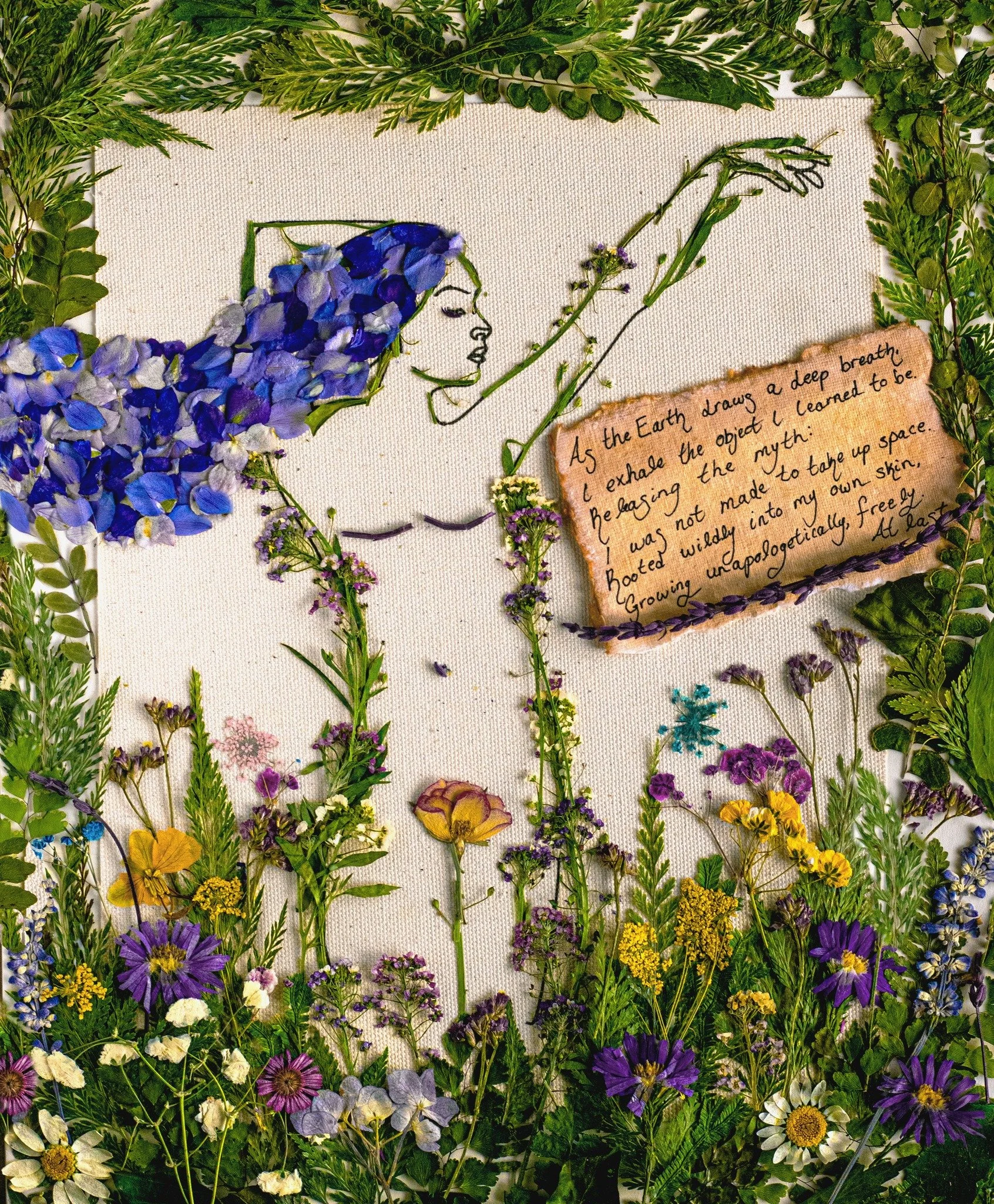 Between working full days and arting any chance I can get, it's certainly been a very busy season, to say the least! But seeing a new piece like this come together makes the hustle so worth it. Being able to weave my own poetry directly into my work 