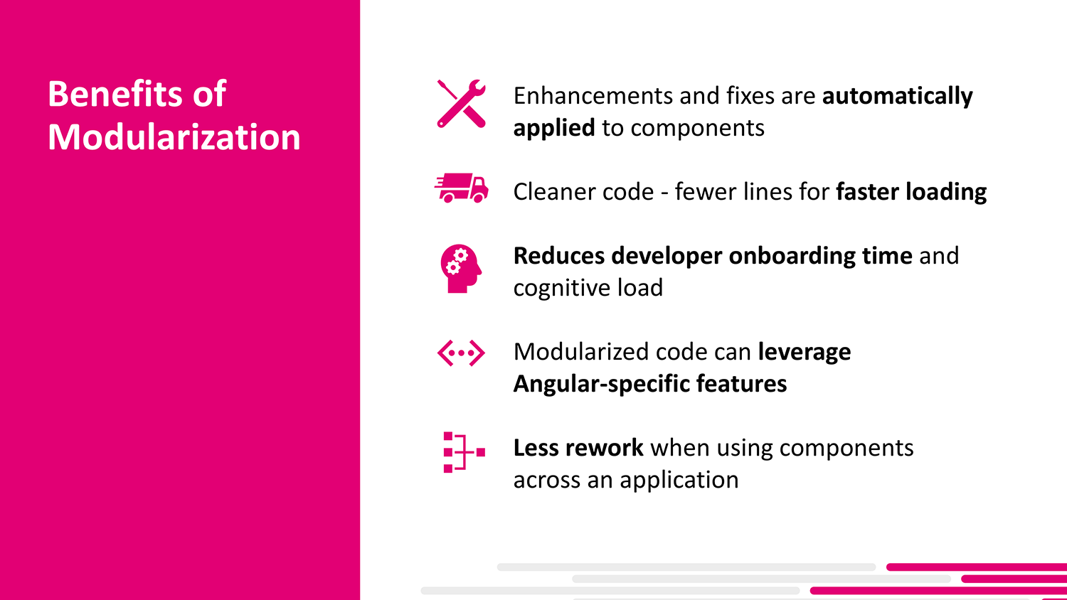 List out the benefits of using the design system code library
