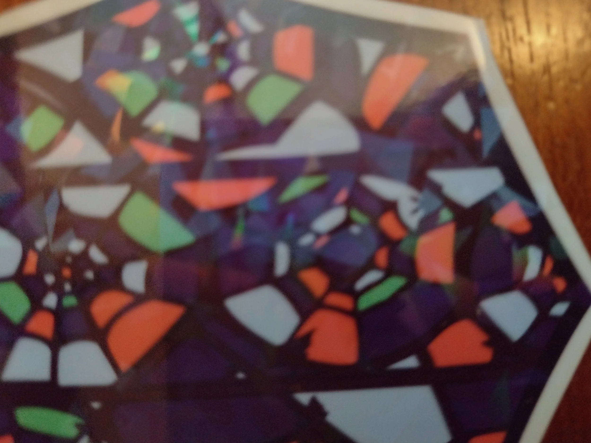 Midnight Flight: Halloween Bat Stained Glass Window Sticker