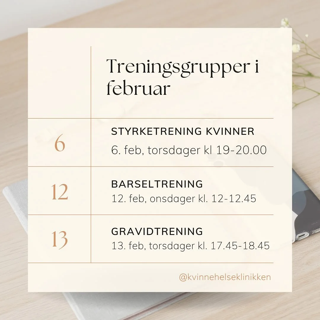 Datoer for nye treningsgrupper er klare, p&aring;melding og mer informasjon via link i bio, eller send meg en dm 🥳 

Merk endring av dager 💫