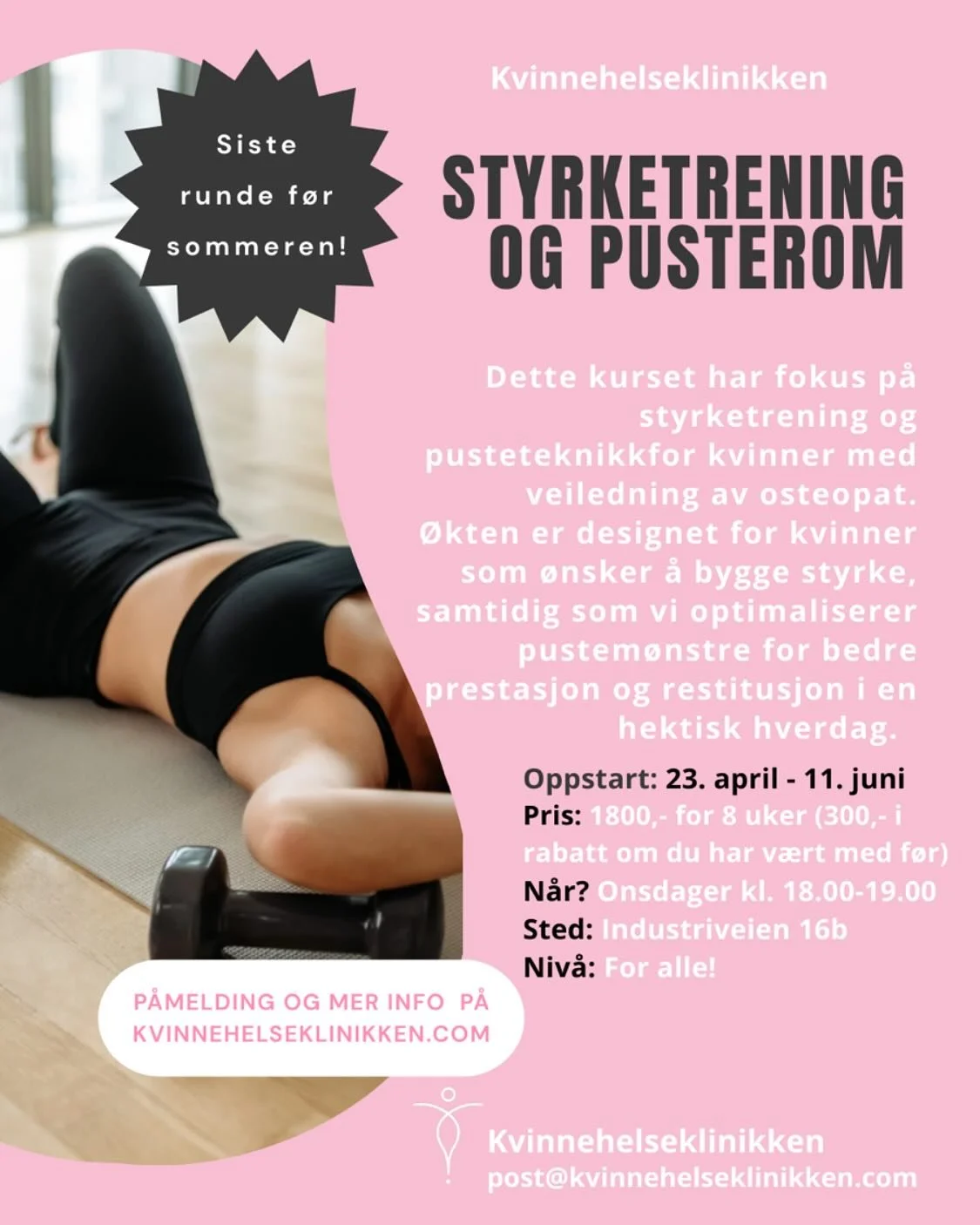 P&aring;melding til ny gruppe har &aring;pnet 🥳
Sikre deg plass via nettsiden 👏kvinnehelseklinikken.com (link i bio)