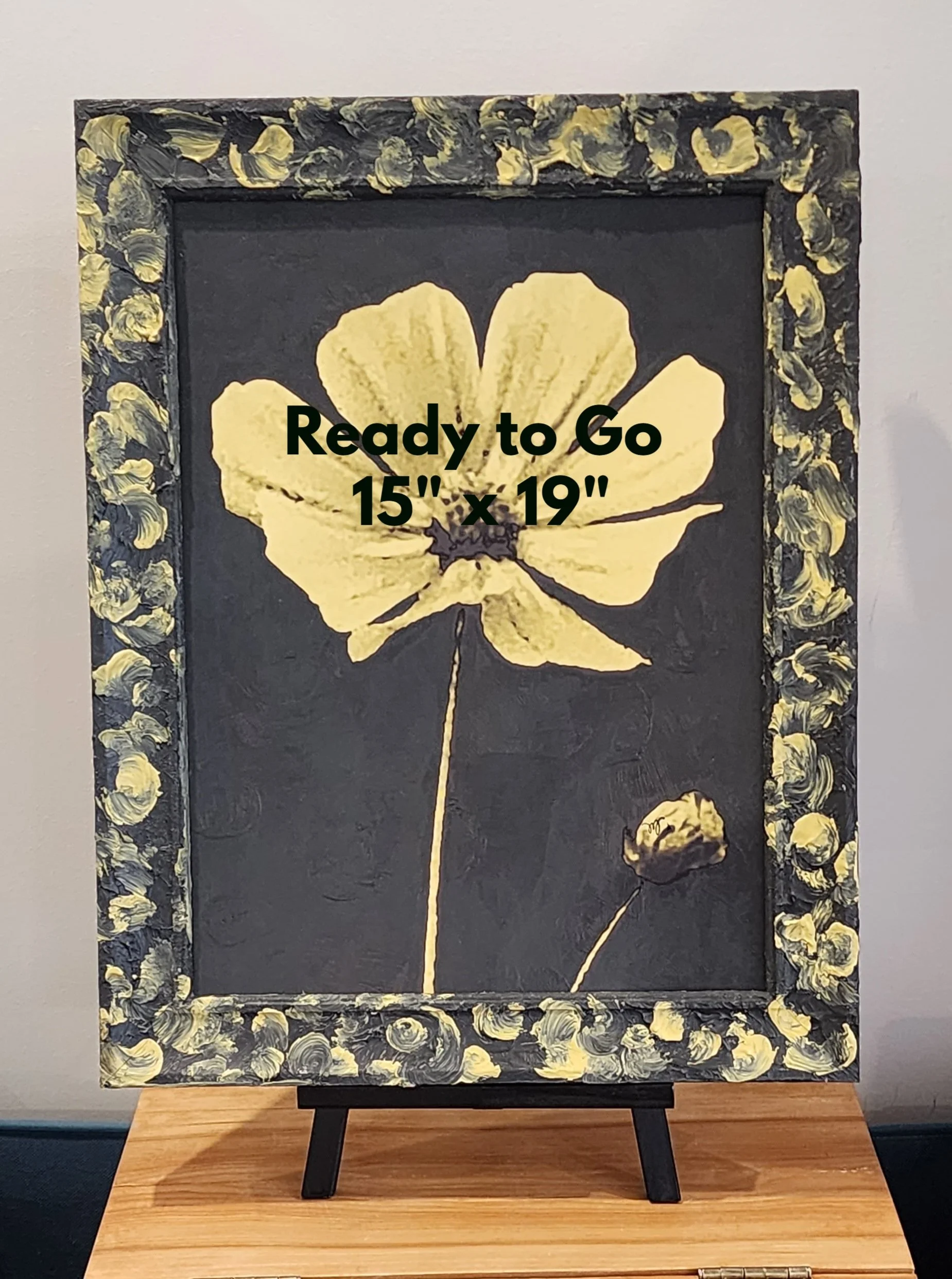 Yellow Cosmos in Gray framed.jpg