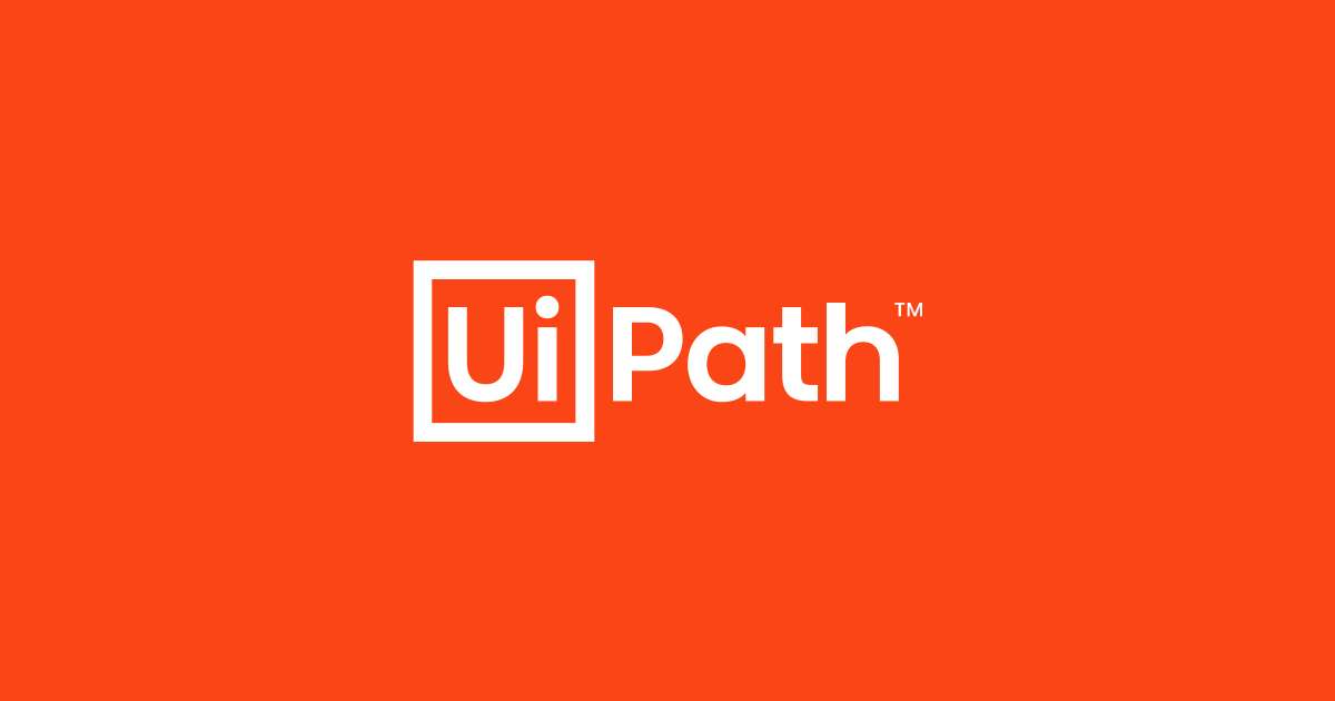UiPath logo on an orange background.