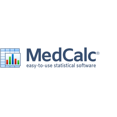MedCalc logo with a graph icon and tagline 'easy-to-use statistical software'