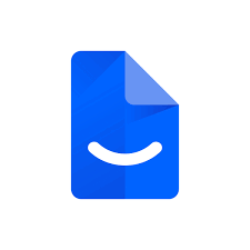 Google Docs icon with a blue document and a smiling face