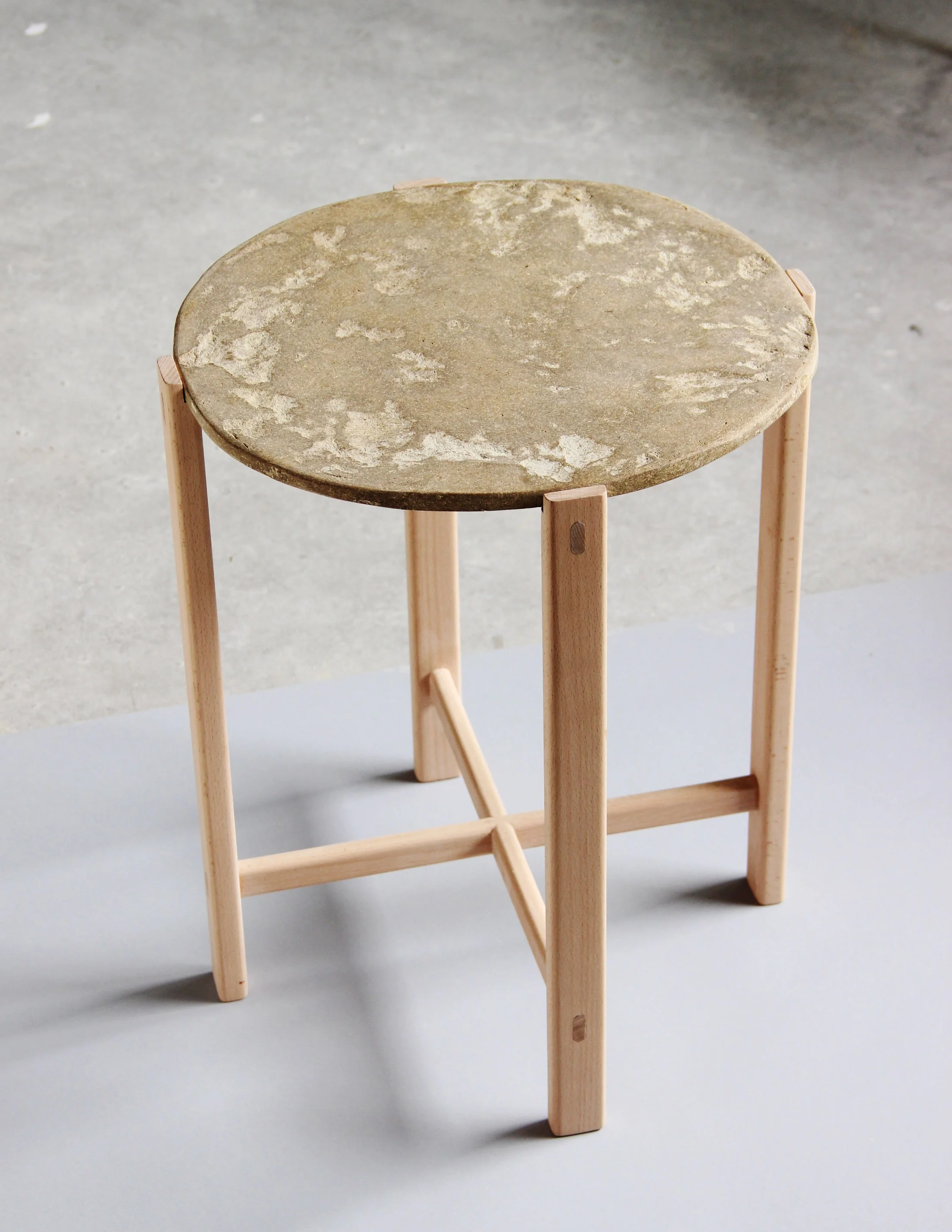 Stool made of pine needles