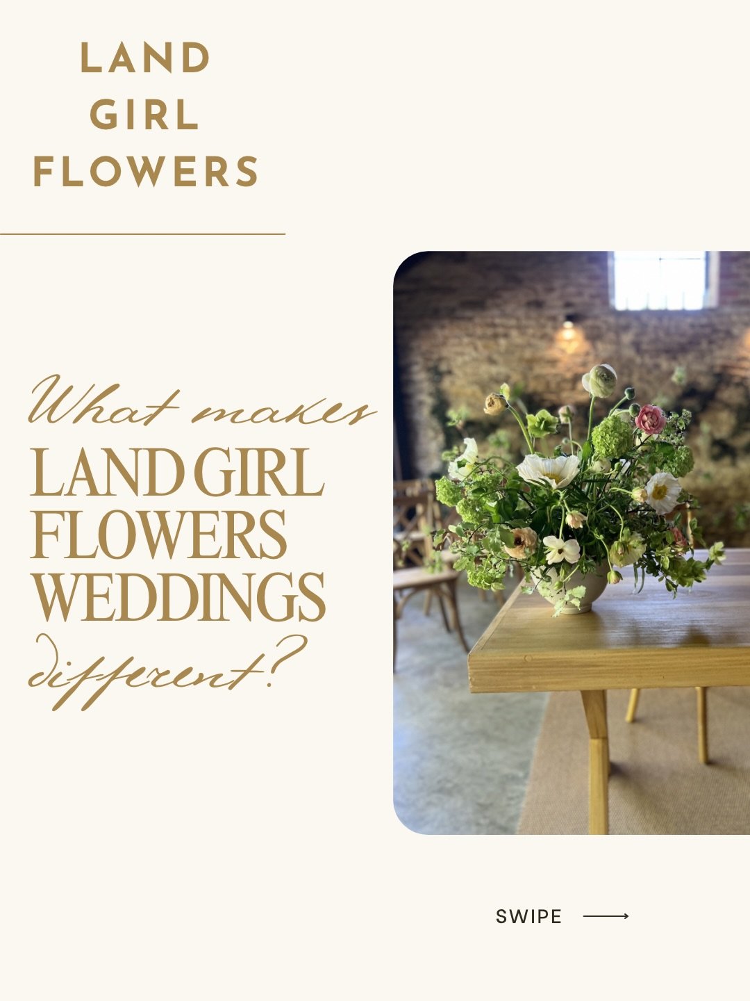 Planning a wedding that feels personal, seasonal, and beautifully &lsquo;you&rsquo;? Swipe to see what makes Land Girl Flowers wedding florals different. 

A few dates remain for Summer &amp; Autumn 2026, and my 2027/2028 diary is now open.

#cotswol