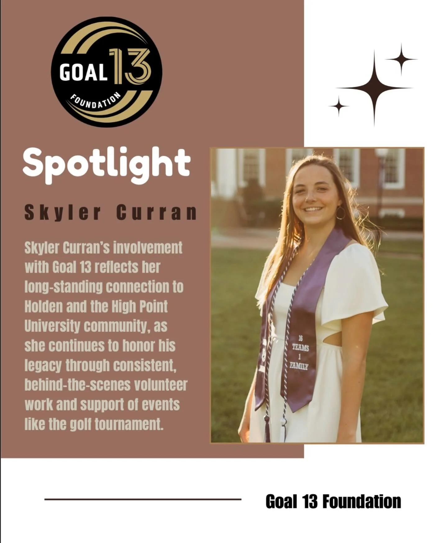 SUMMER SPOTLIGHT: Skylar Curran. She shows up&mdash;consistently and with heart. This Summer of Impact is powered by people like Skylar who keep the mission moving behind the scenes. #Goal13 #SummerOfImpact #VolunteerSpotlight #LegacyInAction
