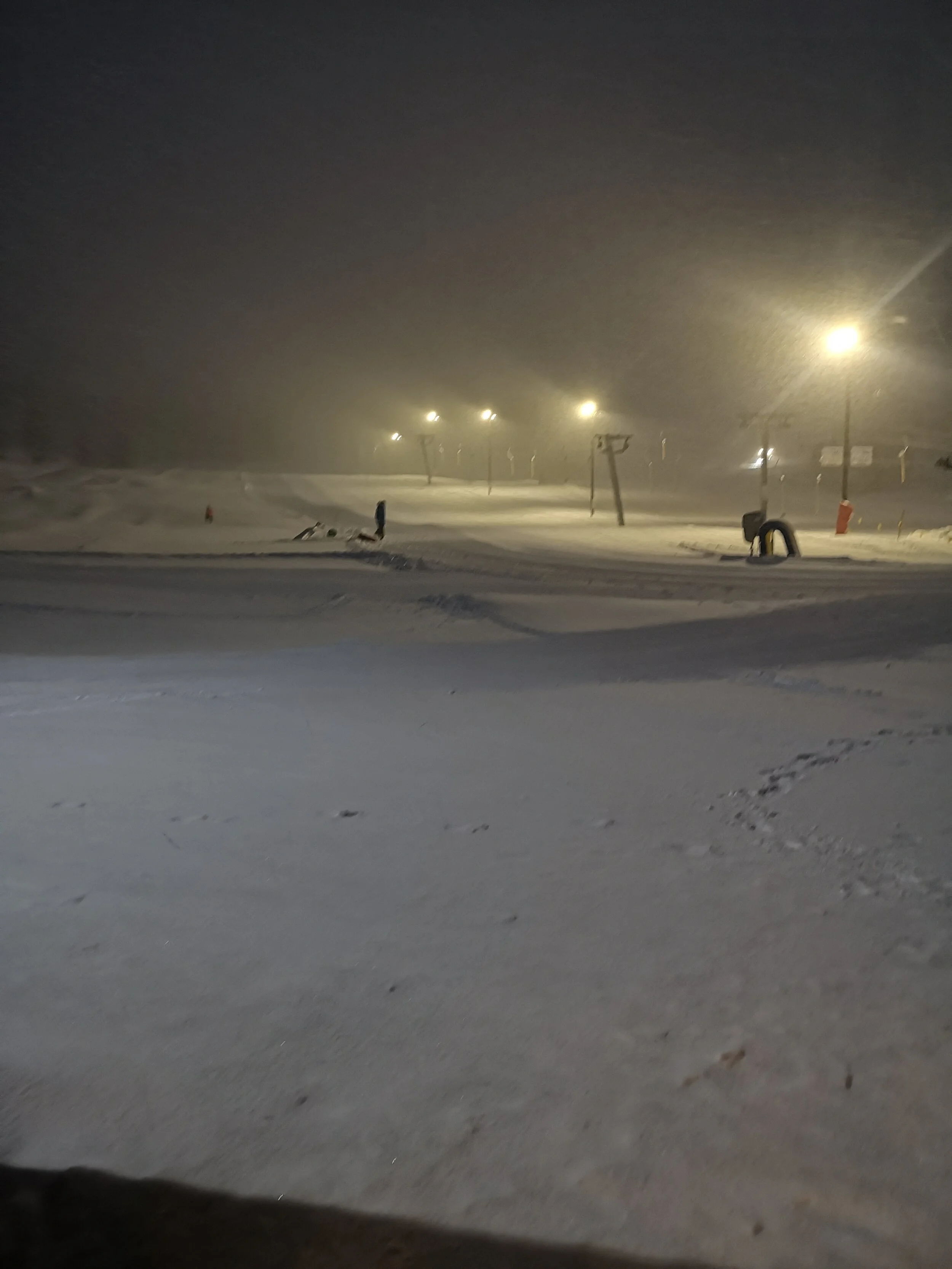 Last night it snowed a further 15 cm... but it's blowing...