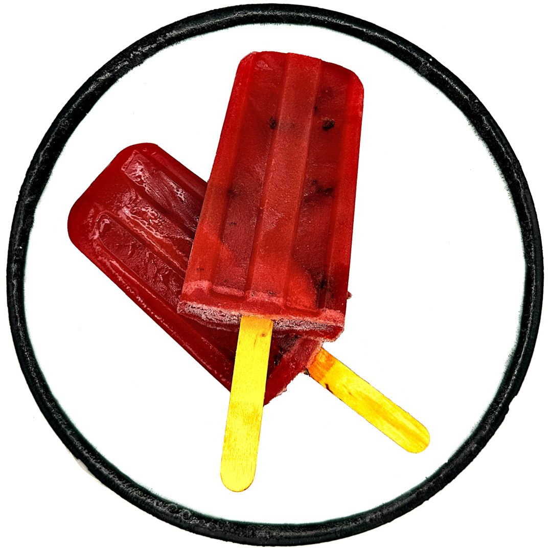 two delicious looking fruit and vinegar popsicles