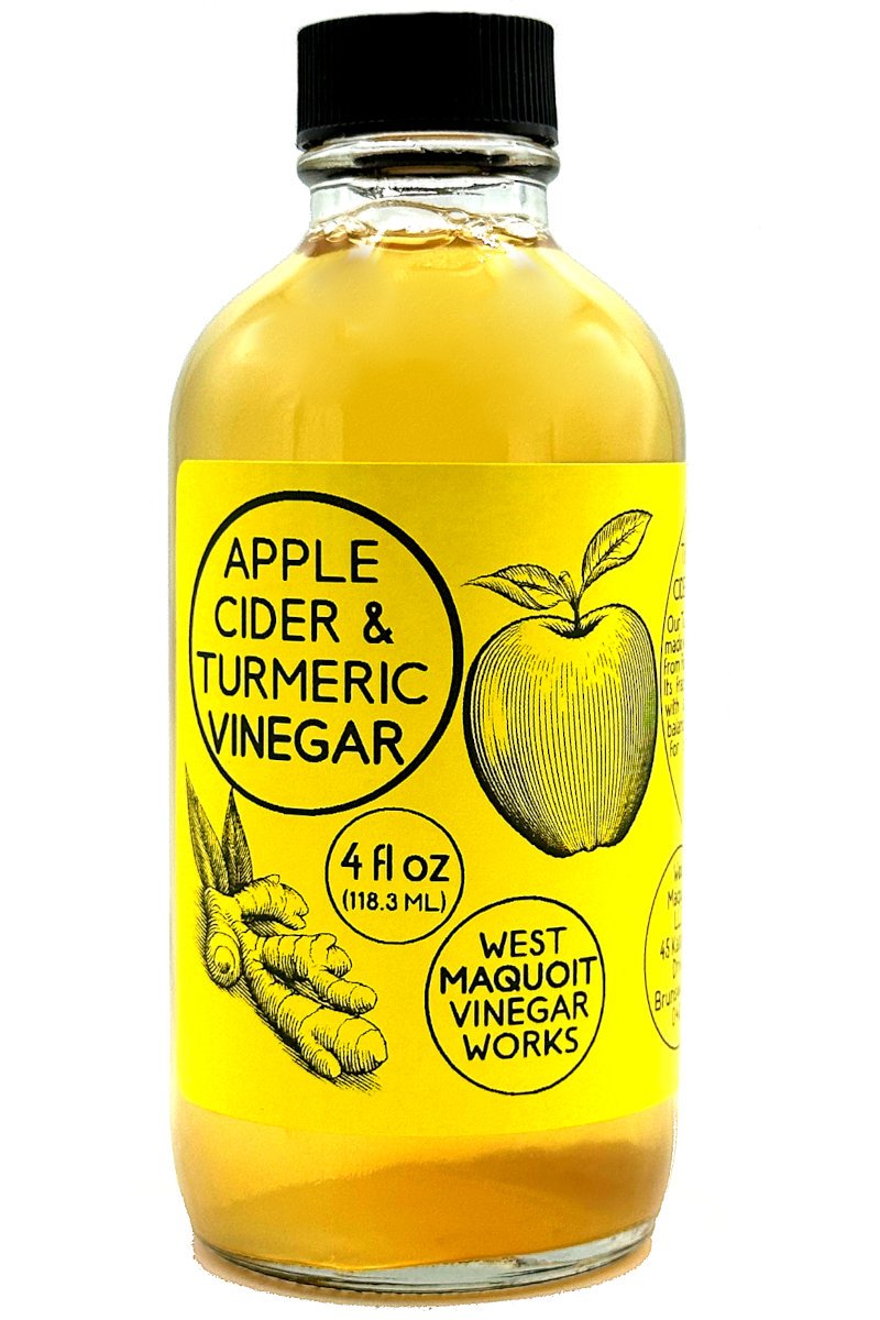 Apple Cider Turmeric Vinegar – 4oz bottle, small-batch craft vinegar by West Maquoit Vinegar Works