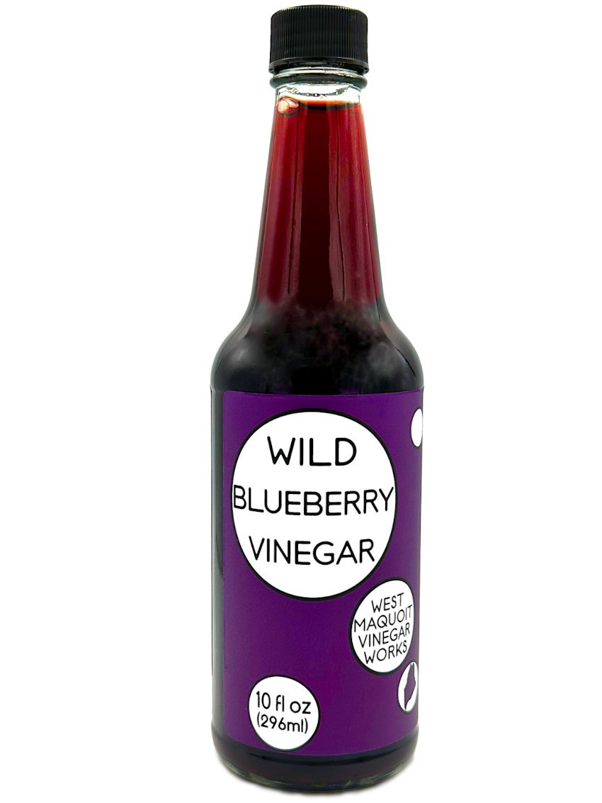 Wild Blueberry Vinegar – 10oz bottle, small-batch craft vinegar by West Maquoit Vinegar Works