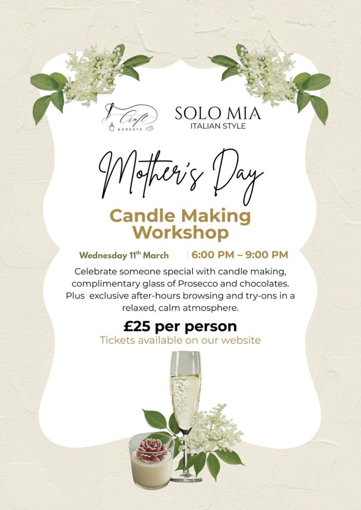Mother’s Day Candle Making Workshop: A Collaboration with Solo Mia