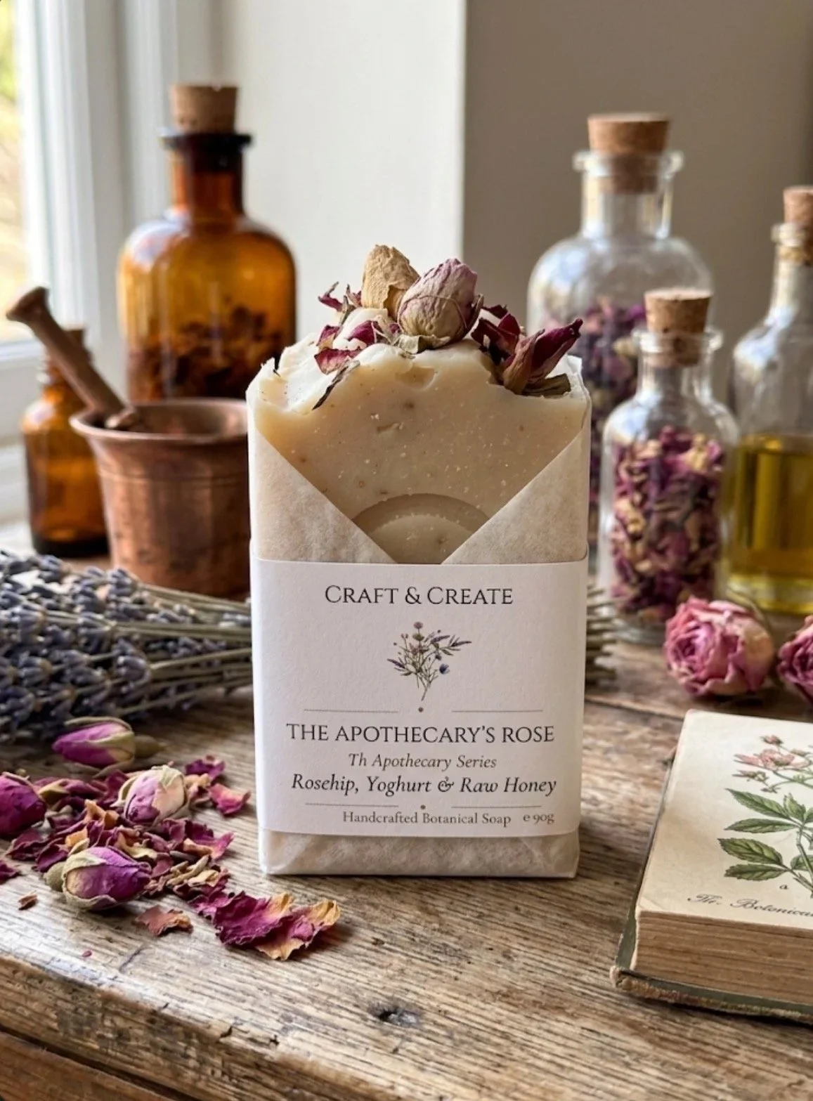 The Apothecary Rose Soap: Rosehip, Yoghurt & Honey