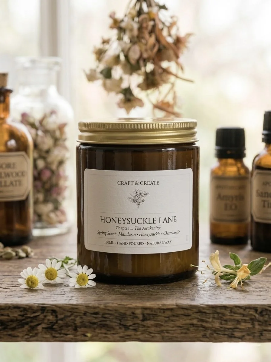 The Honeysuckle Lane Natural Wax Candle