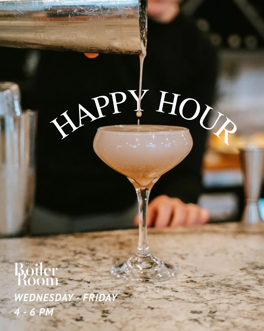 Enjoy our Happy Hour Wednesday - Friday from 4 to 6 pm! 🥂🦪