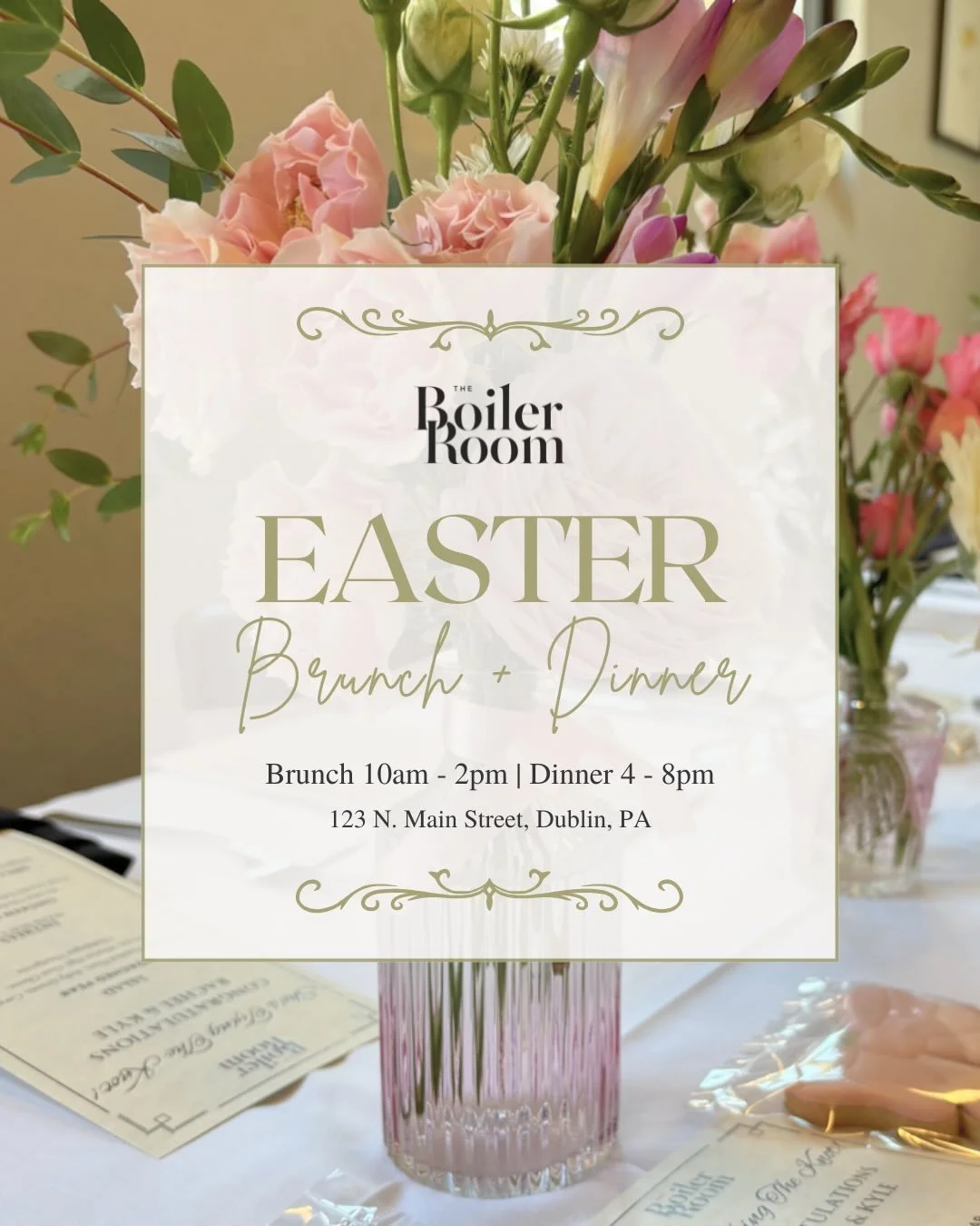 Easter plans? 🐣 We&rsquo;re open normal hours and ready to serve you. Join us for Brunch or Dinner Easter Sunday! 

Brunch: 10am - 2pm
Dinner: 4 - 8pm