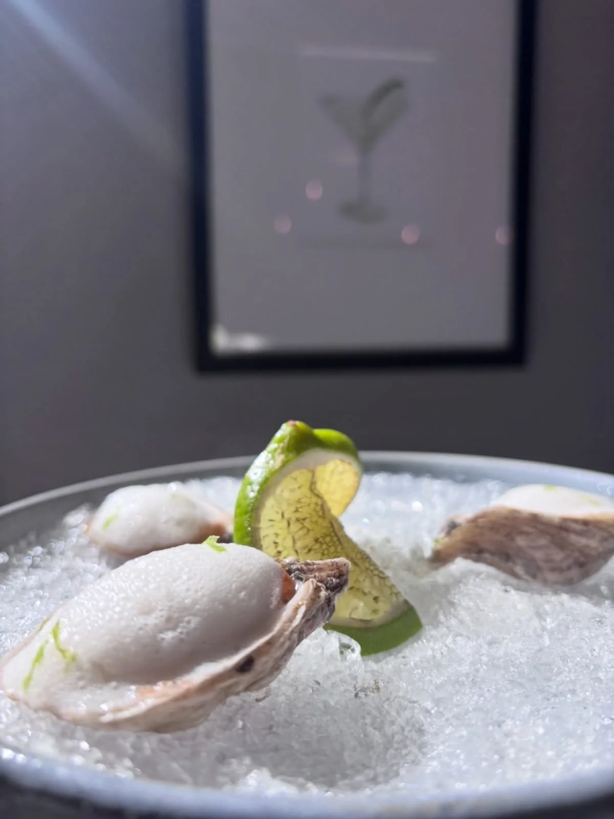 Oyster Trio featuring Puffin Rock Oysters from Newfoundland, Canada

Topped with a Sweet Chile Crab Salad, Yuzu Foam &amp; Charred Lime

Available this weekend!! 

#eatinbucksco #buckscountyfoodie
