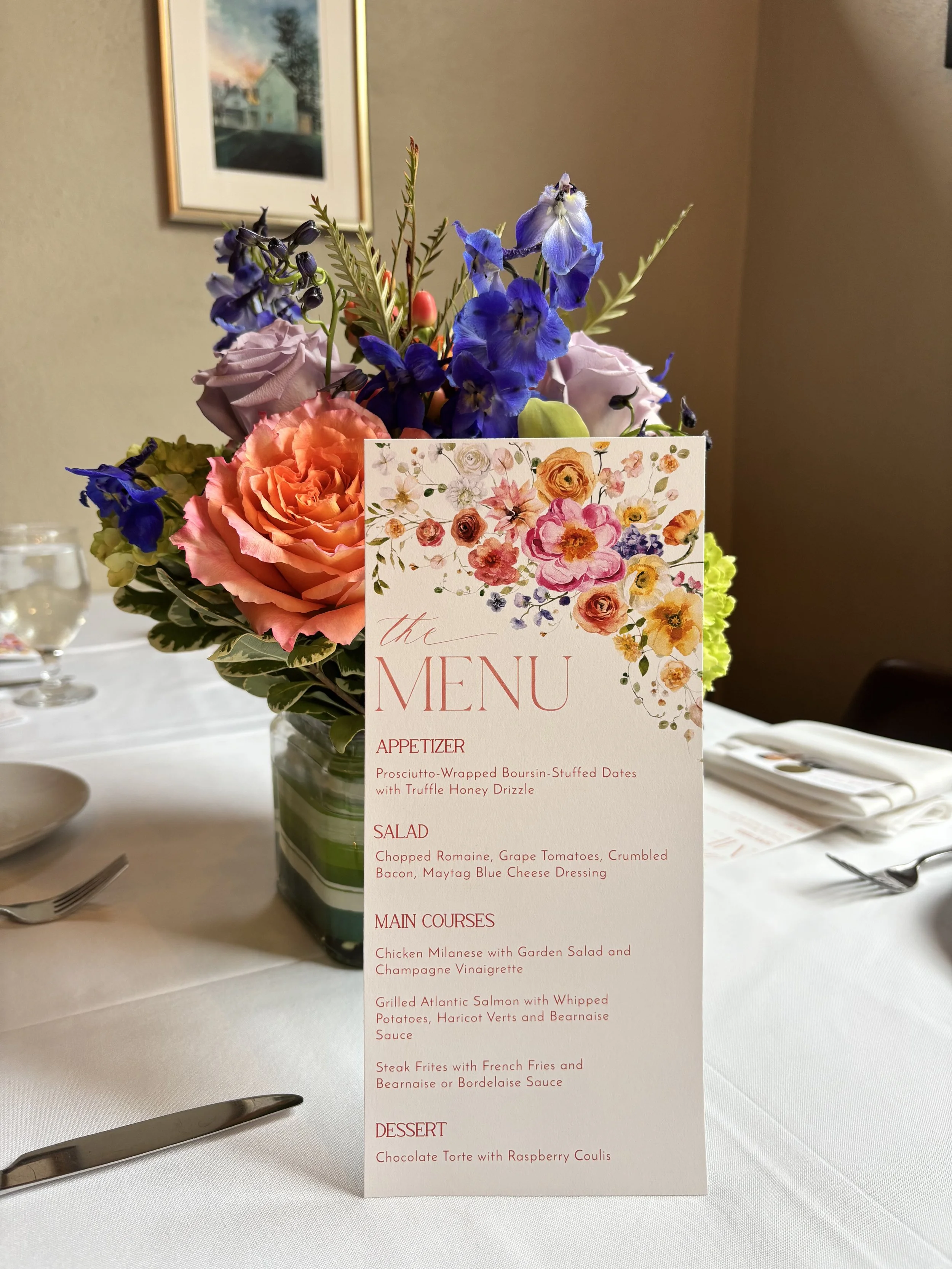 Bridal Shower menu at The Boiler Room