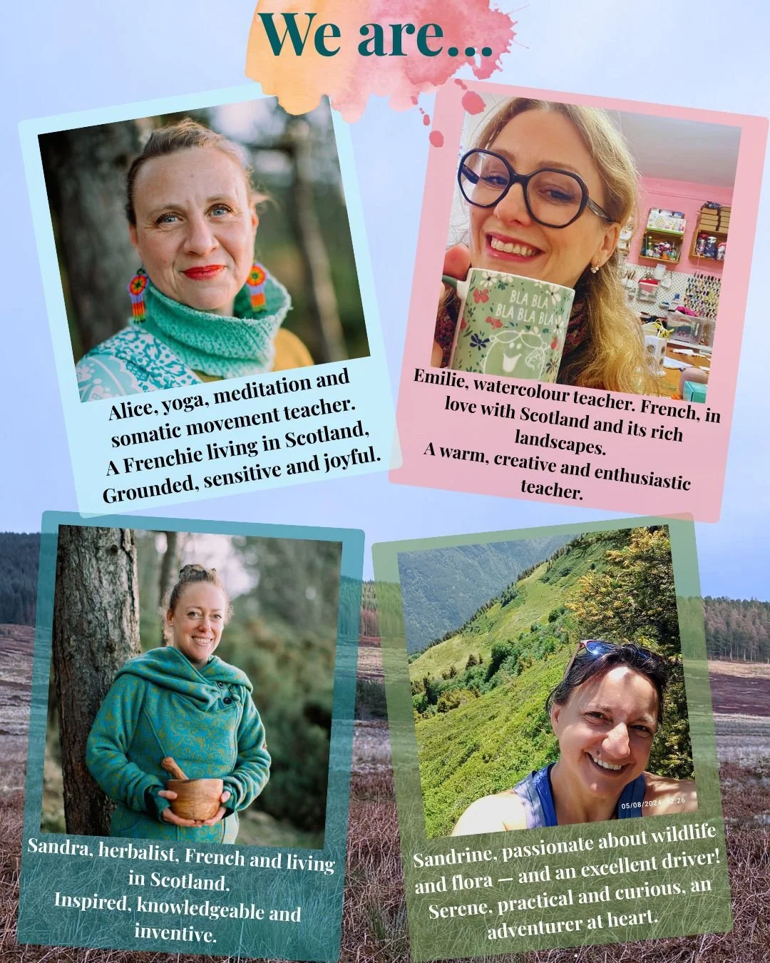 4 smiling women who will be the guides during the retreat