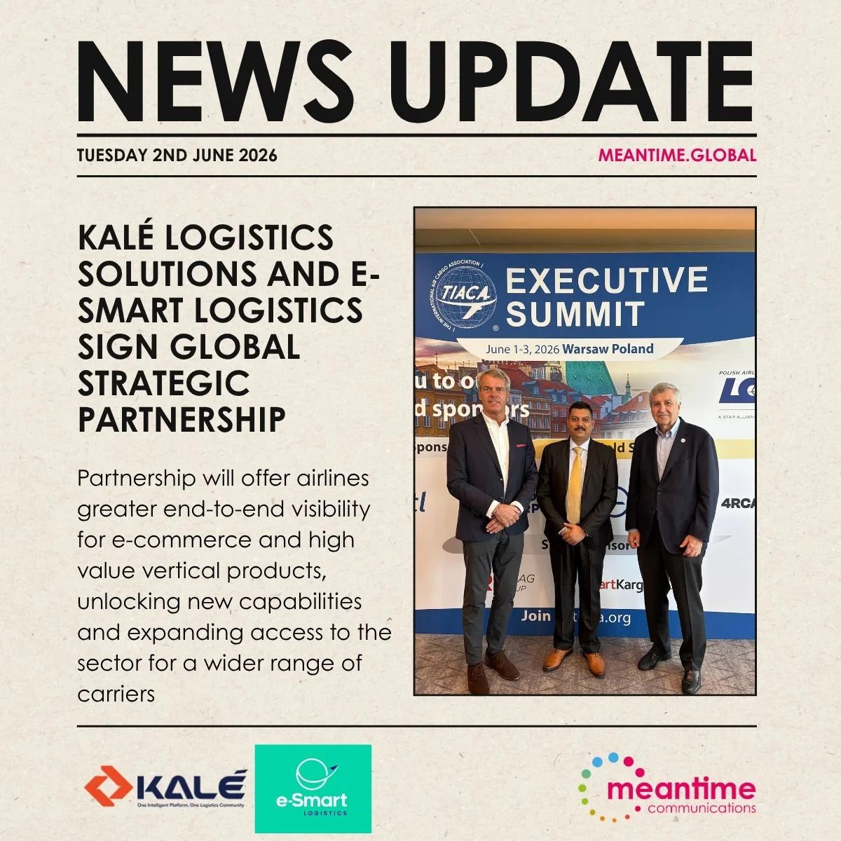 KALÉ LOGISTICS SOLUTIONS AND E-SMART LOGISTICS SIGN GLOBAL STRATEGIC PARTNERSHIP
