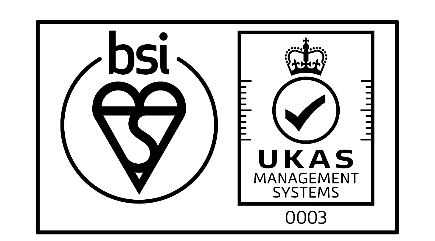 BSI ISO 13485 certified with UKAS accreditation mark