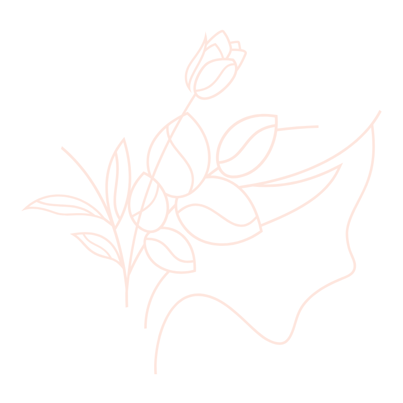 Silhouette d'un profil de visage avec un motif de fleurs et de feuilles intégrées.