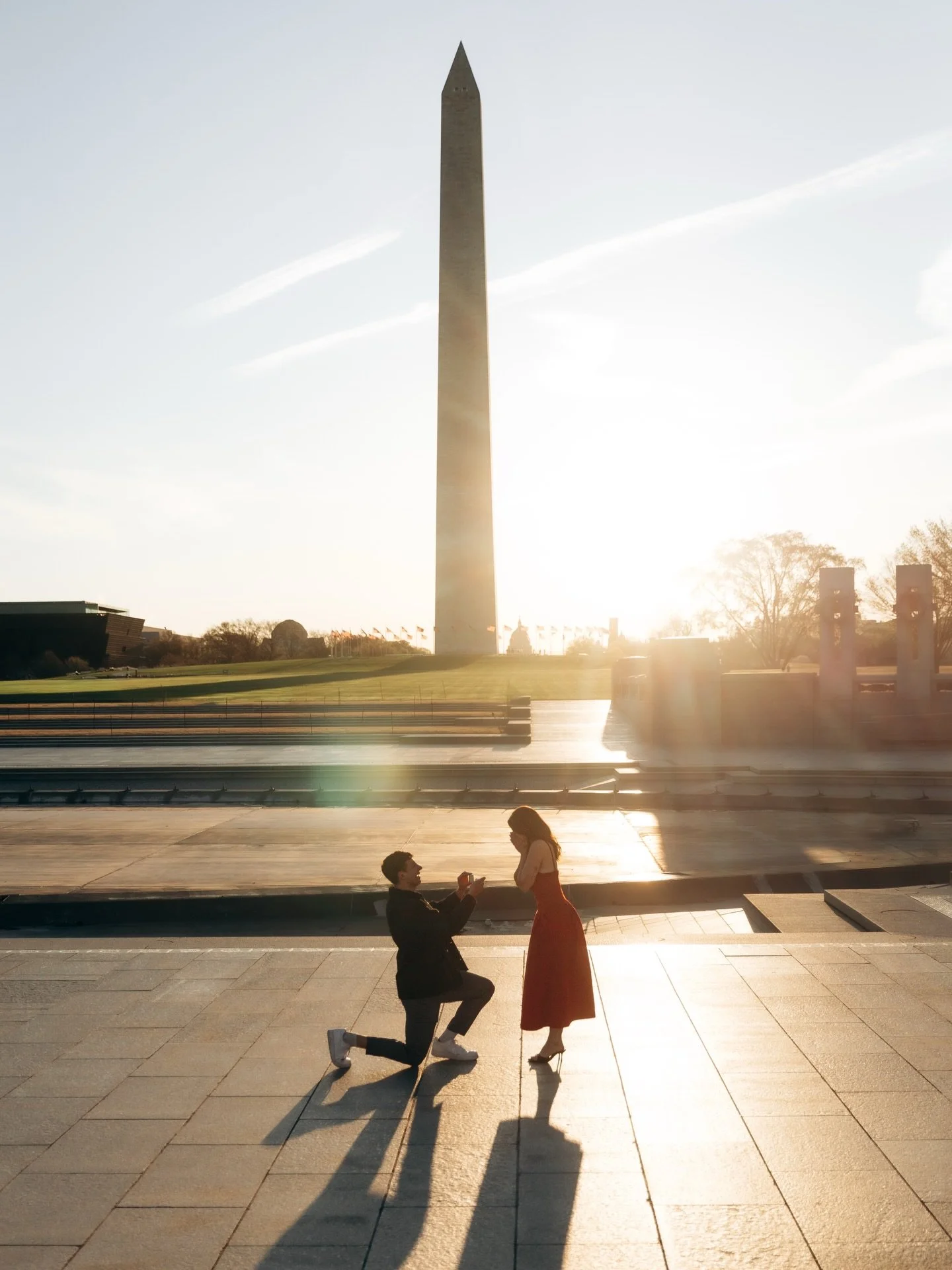 Mike + Claire 
&bull;&bull;&bull;&bull;&bull;&bull;&bull;&bull;&bull;&bull;&bull;&bull;&bull;

Sunrise engagement session, DC engagement session, sunrise in Washington DC, golden hour light, romantic couple shoot, love story, soft morning tones, cand