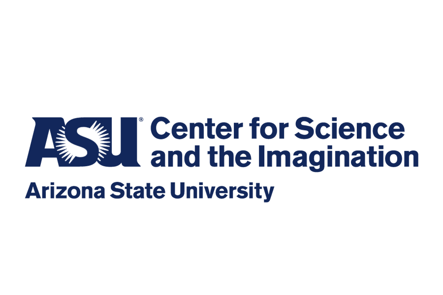 Arizona State University logo with words 'Center for Science and the Imagination'