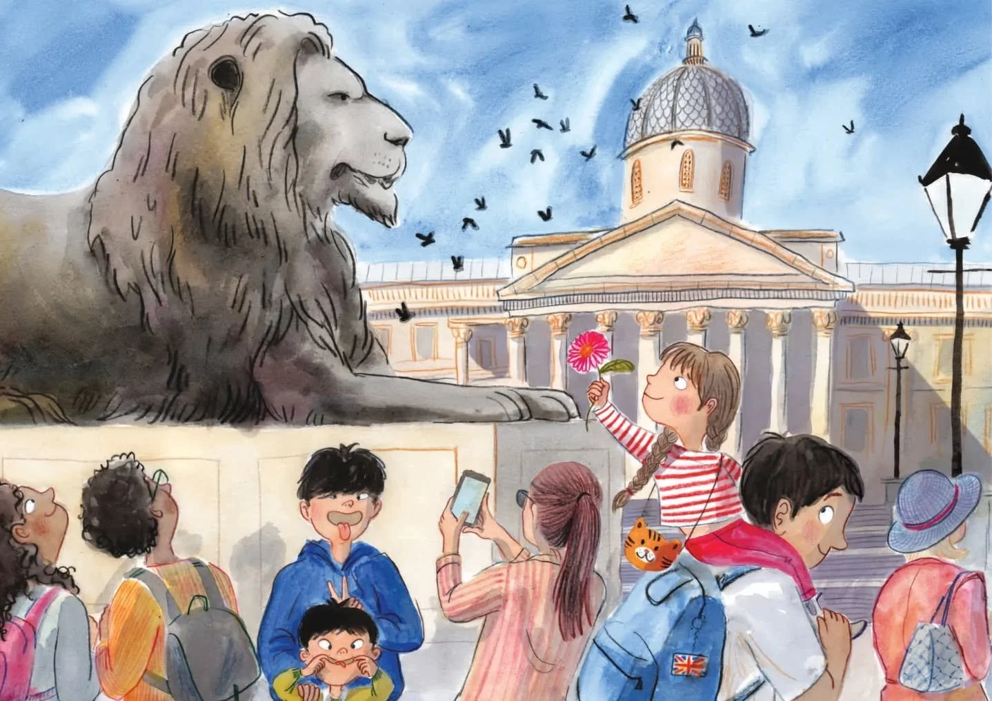 It's the London Book Fair! I had such a fun time getting all the tourists in to this snapshot of Trafalgar Square.

Are you heading there? I won't see you but you can see my work with the amazing @darleyanderson_illustration agency!

#lbf2026 #london