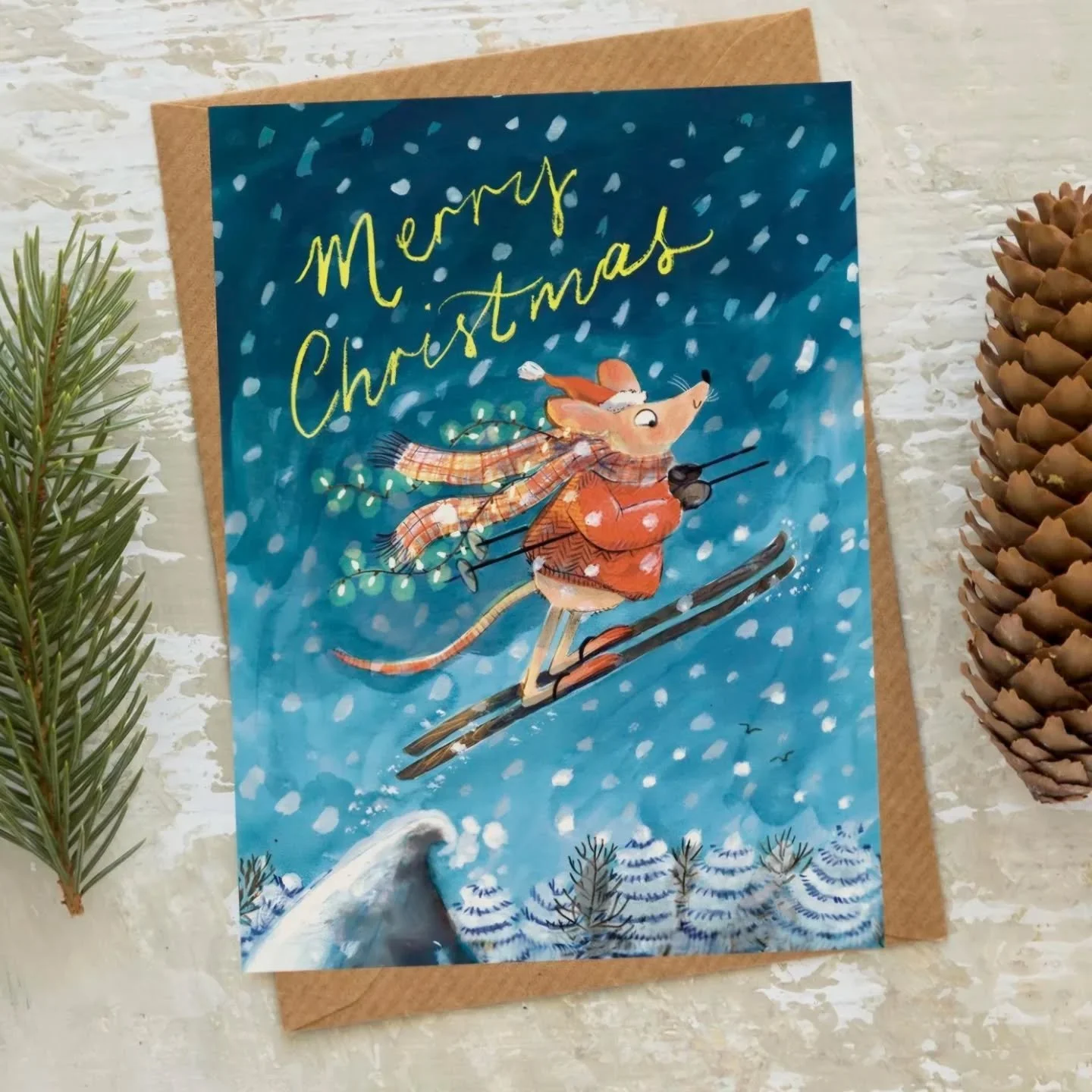 Twas a month before Christmas, and the quiet was nice, not a creature was stirring, except for these mice! 🐁

This year I have been busy designing two cards for Christmas. I got so carried away with the cute factor of the two mice snogging before re