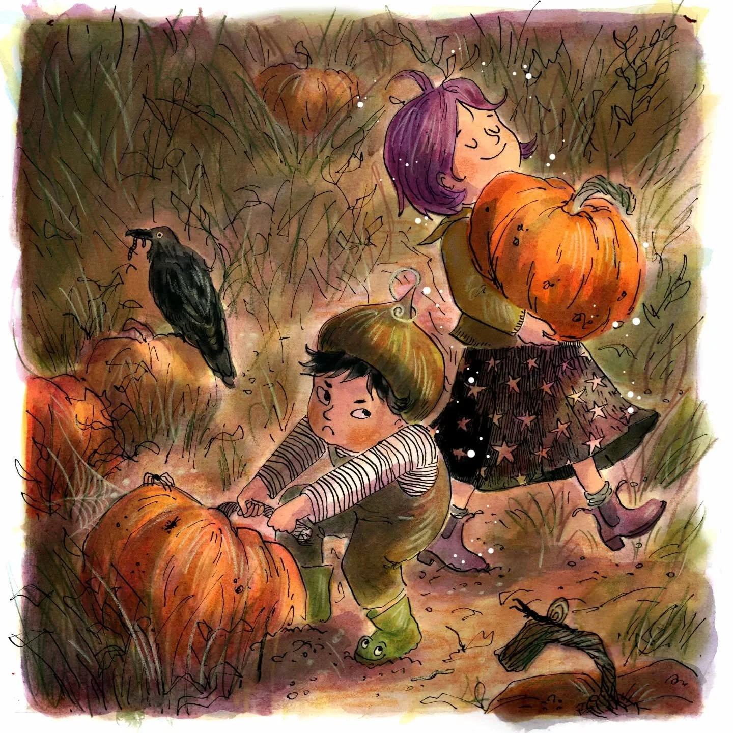 Hope you all have a dreadfully spooky Halloween
🎃 🐌 🕷
I tried to take some process videos and pictures of this but none worked out well sorry!

#halloweenillustration #trickortreat🎃