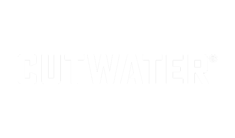 Black background with white text reading 'CUTWATER' and a registered trademark symbol.