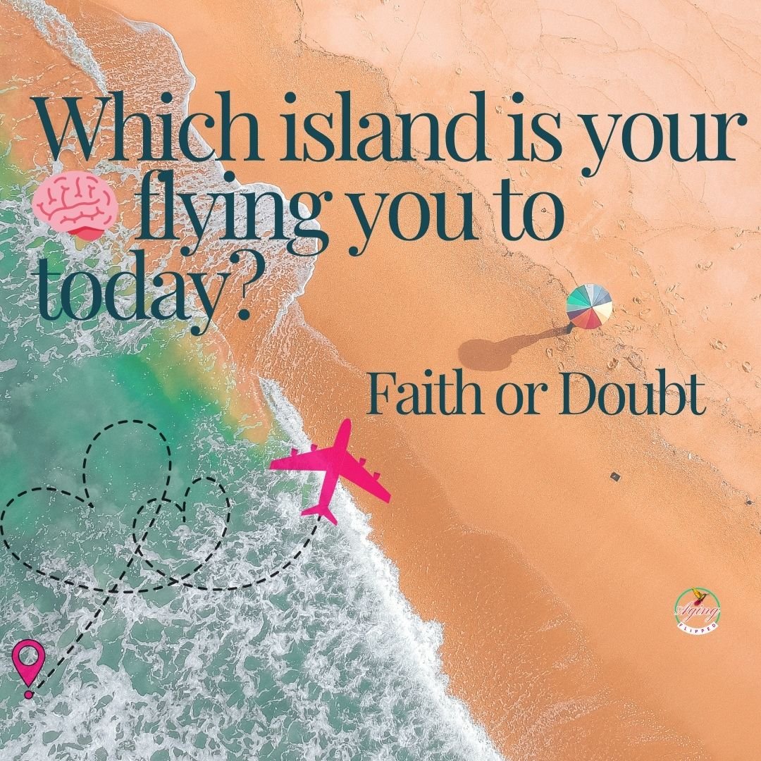 Your brain is always in the cockpit&mdash;are you directing it toward what you want?

Picture this:

🛬 One island is Faith Island&mdash;where your thoughts align with belief in what is possible.
🌫️ The other is Doubt Island&mdash;where your thought