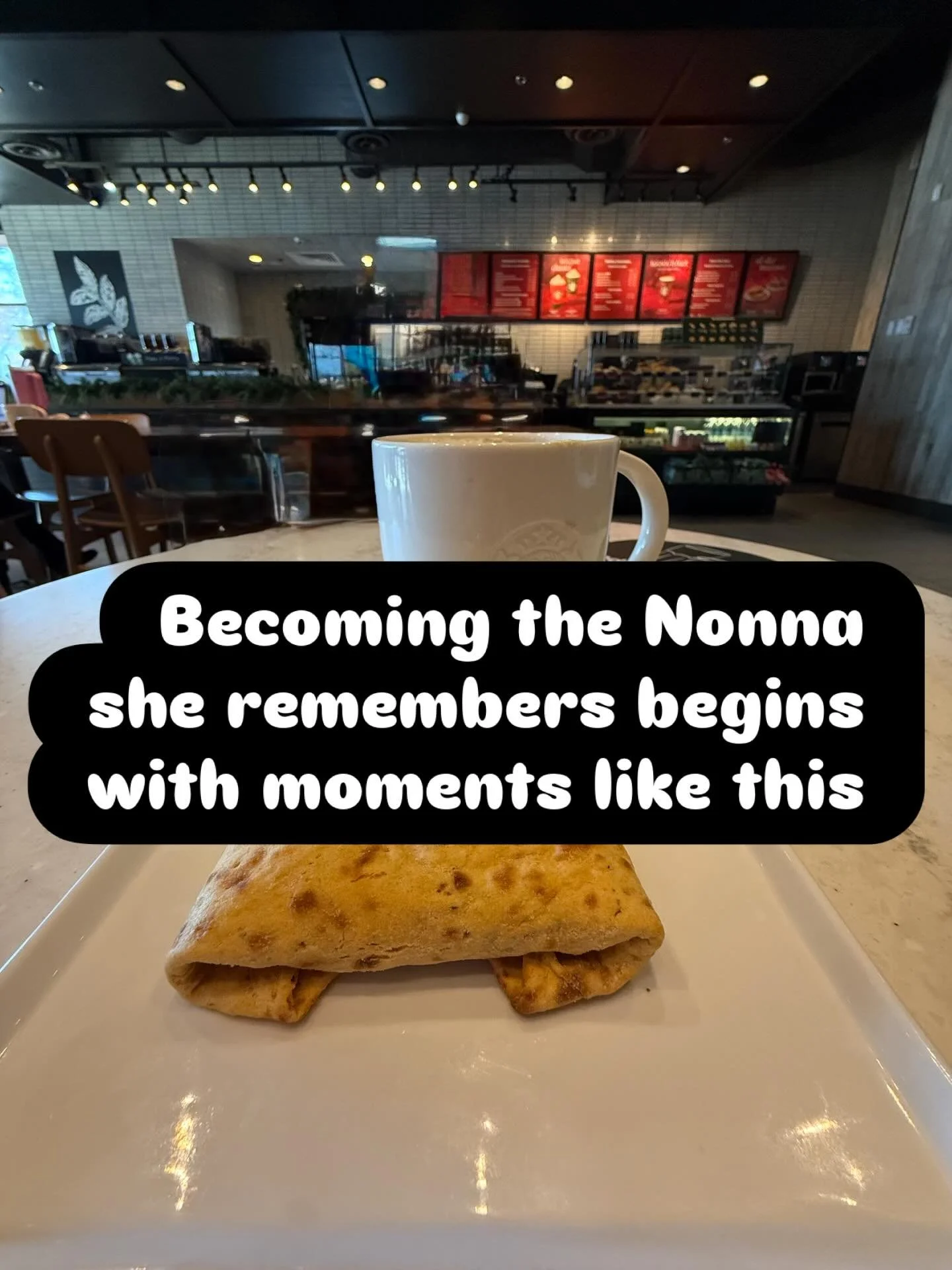 This looks like a simple breakfast and coffee at Starbucks. ☕️
But for me, this was Nonna time.

Moments earlier I was in school drop-off mode with my granddaughter&mdash;
backpack, lunch, and very specific instructions about pickup so she&rsquo;d ge