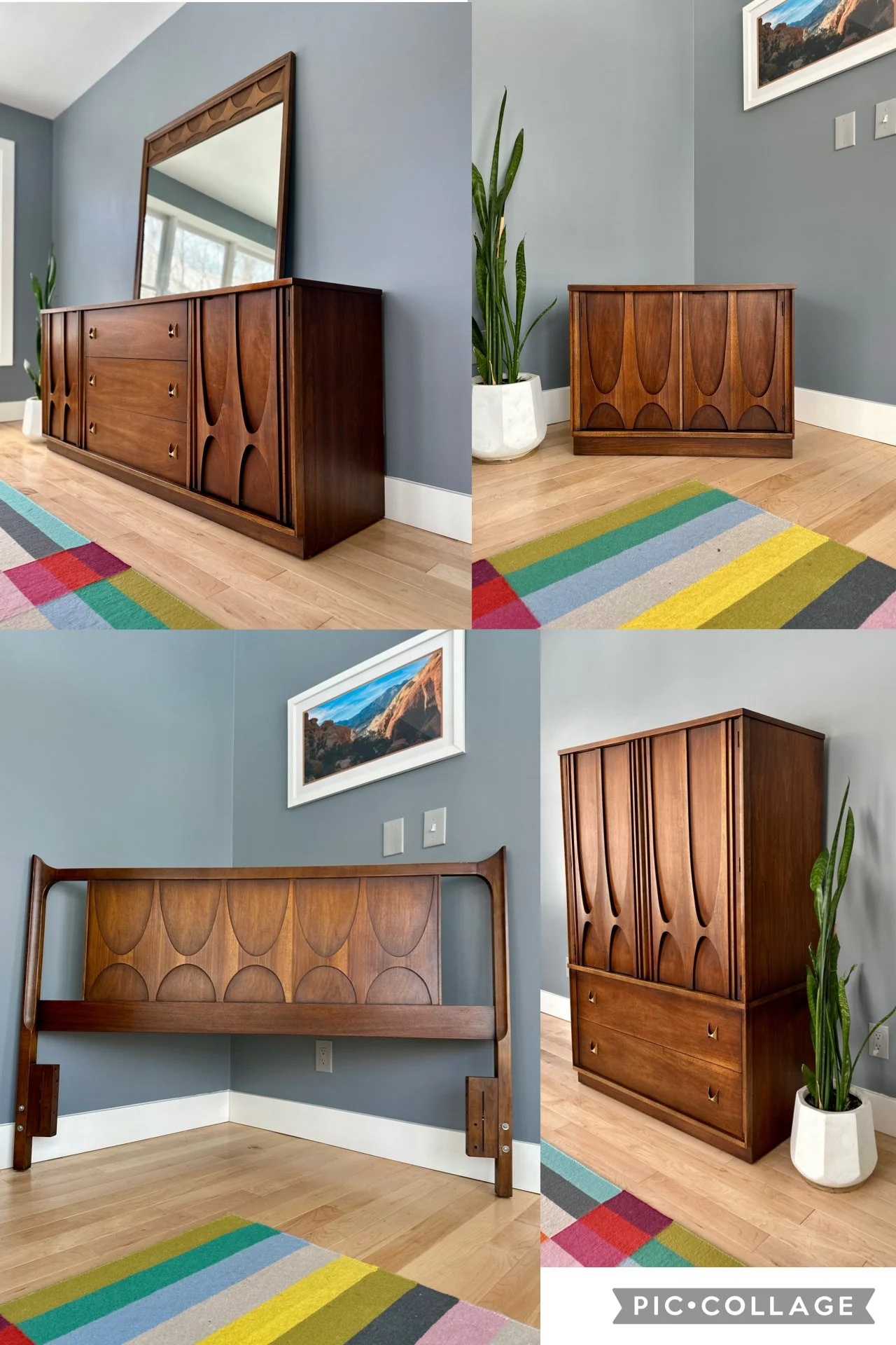 Broyhill Brasilia Queen MCM Bedroom Set