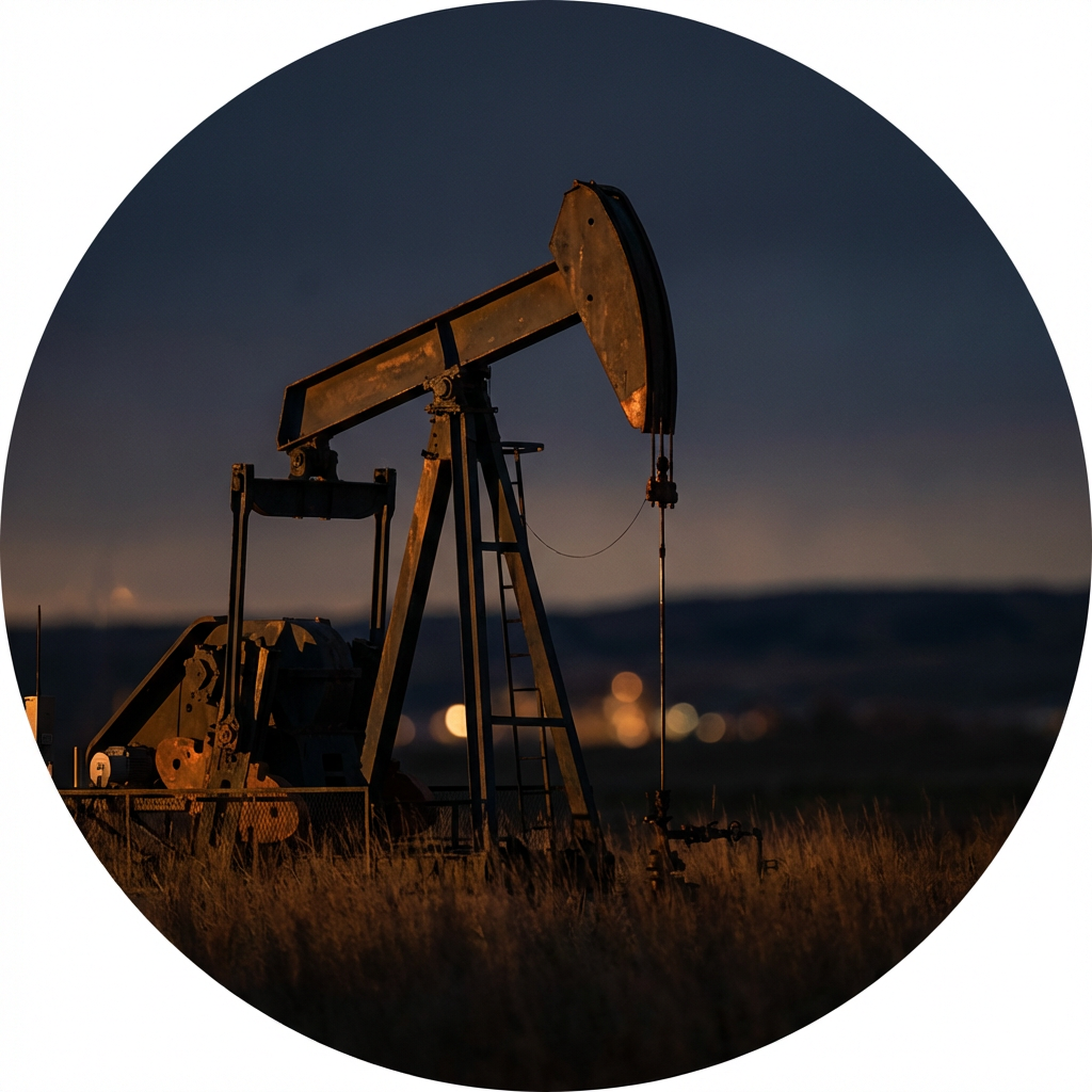 Oil pump jack in a field representing alternative energy investments in the Alternatives Marketplace