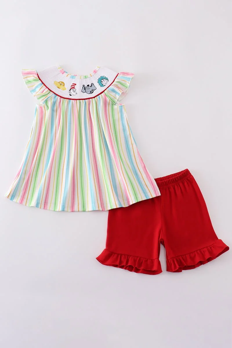 Dr. Seuss embroidery smocked set