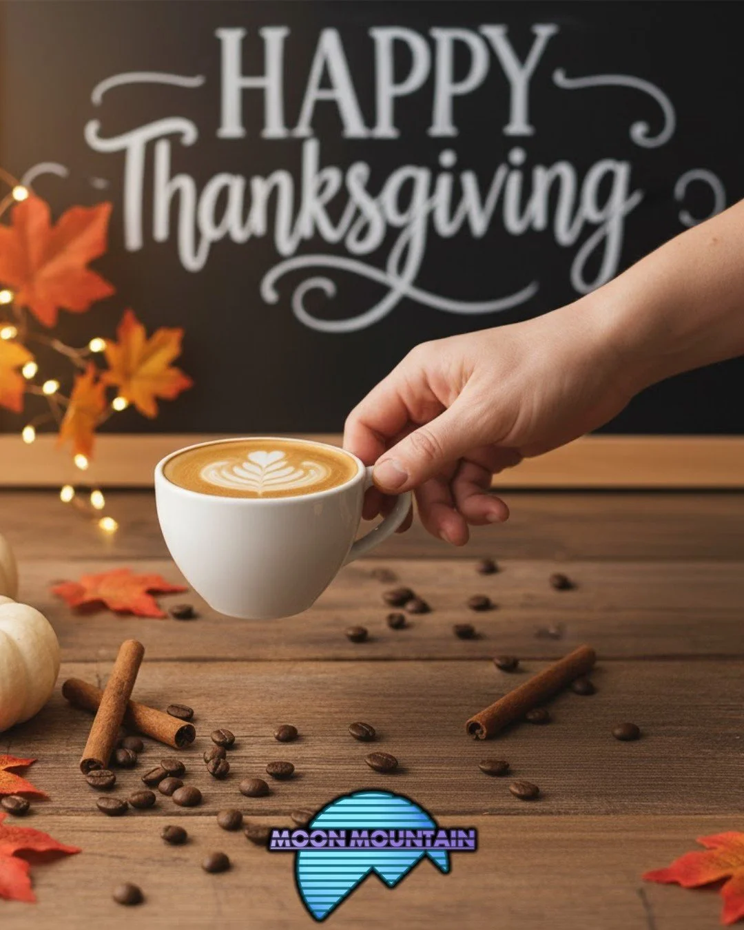 🧡 Thanksgiving Day: a moment to slow down, give thanks, and savor the good things.
Family, friends, and maybe a cozy cup to match the mood. ☕🌙

From all of us at Moon Mountain - Happy Thanksgiving.

📍 204 1st Ave N, St. Pete
📍 210 S Kings Ave J, 