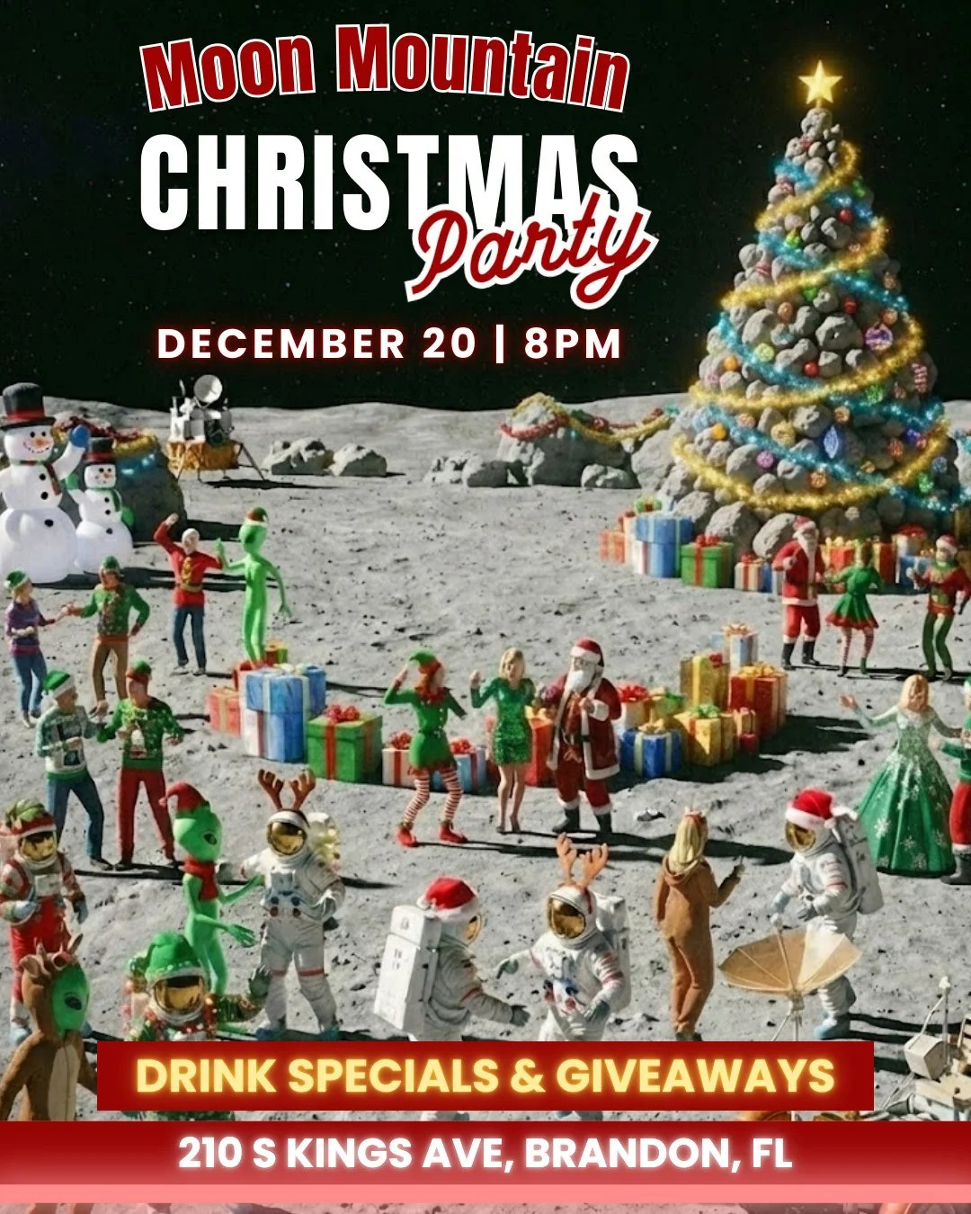 We are kicking off the holidays with a festive Christmas Party on December 20 at 8PM 🎄✨ 

Join us for a fun, energetic night with drink specials, giveaways, and plenty of good vibes to celebrate the season.

Bring your friends, enjoy the music, and 