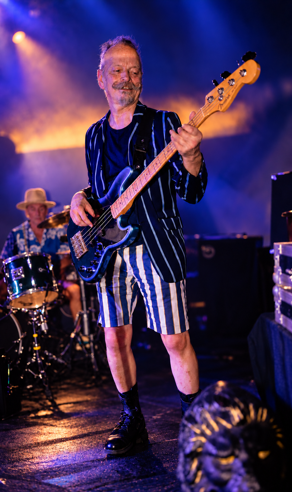 André playing bass with Rotten Hill Gang