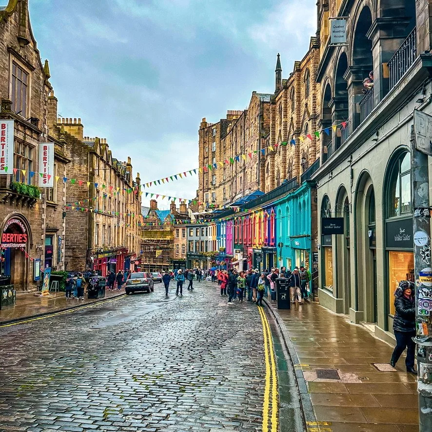 Colourful edinburgh street