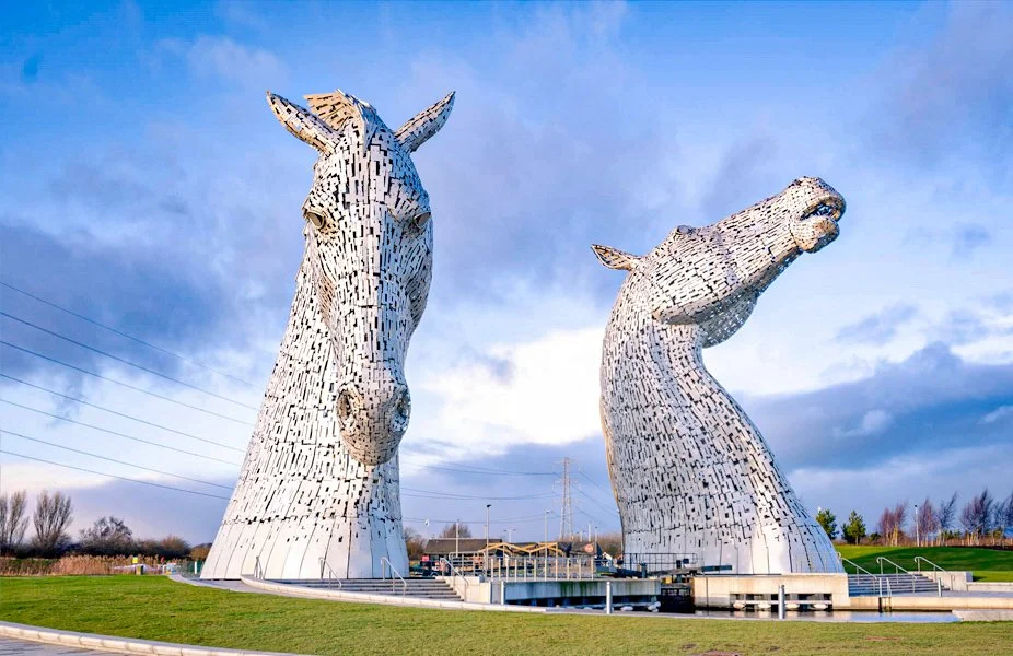 The Kelpies, two equine sculptures