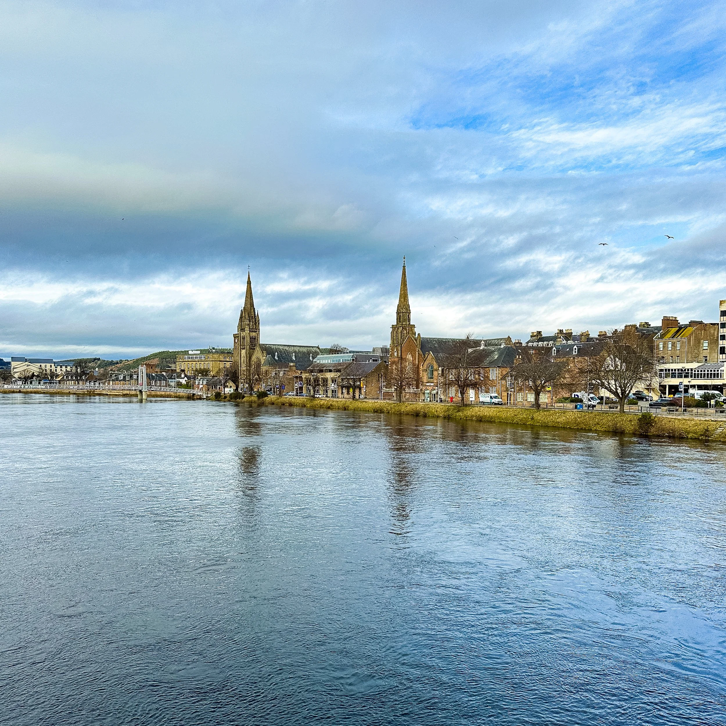 Inverness city centre from the riverfront