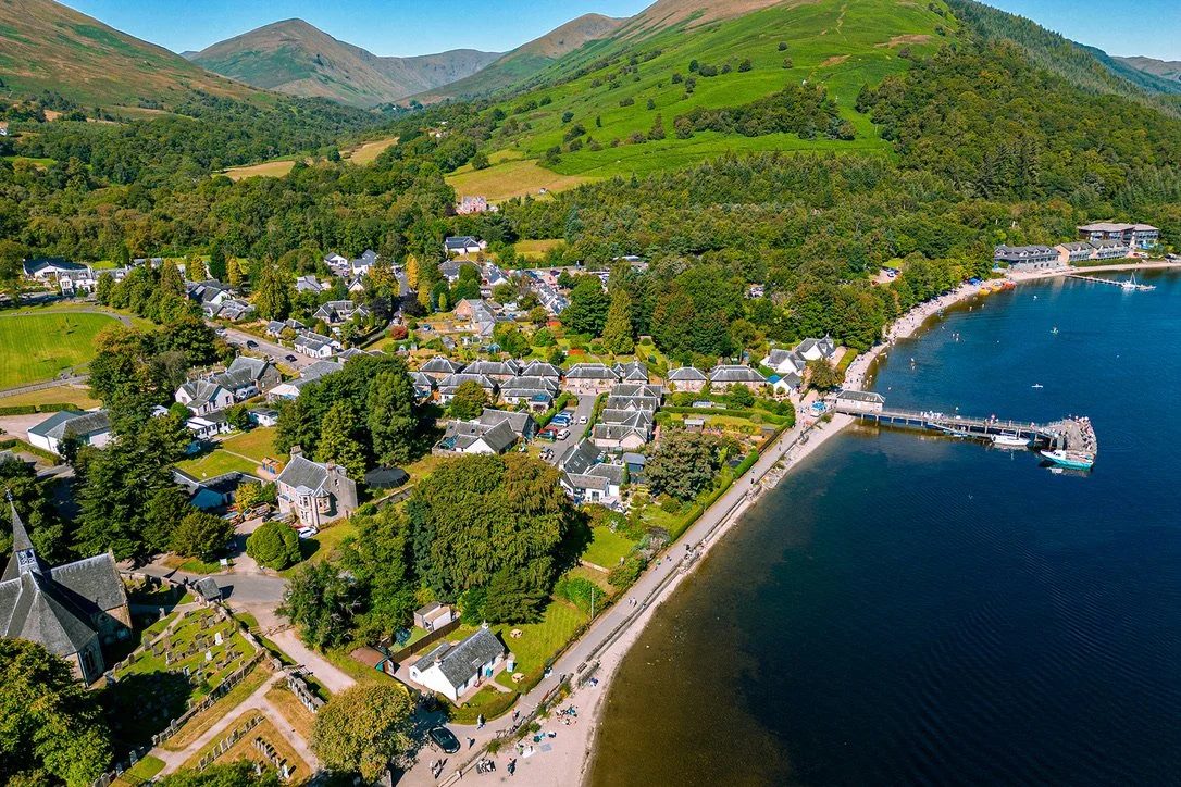 Highland village of luss from the air